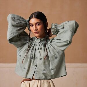 Cord Studio Elsa Top in Pale Blue | size M